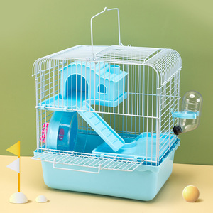 Cage à <span class=keywords><strong>hamster</strong></span> portable Xing Xing Wen, double couche, motif ours doré, cadre en plastique, bouton écologique, grande taille, villa paysagère solide - Product Image 1