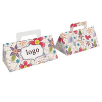 Caja de Pastel Personalizada Ecológica y Portátil con Recubrimiento UV, Diseño de Estampado Floral en Relieve, Logotipo Personalizado, Apta para Alimentos, Forma de Avión