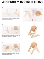 Balle à gratter pour chat en sisal moderne avec support en bois - Jouet interactif pour gratter pour une utilisation en intérieur/extérieur, sisal naturel durable