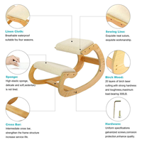 Chaise ergonomique de bureau à genoux, chaise à bascule, tabouret pliant en bois de bambou pour la maison, le bureau, siège correcteur de Posture pour le soutien du dos