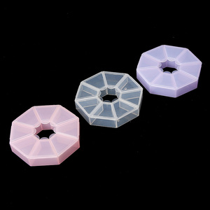 Boîte ronde à 8 compartiments avec couvercle intérieur, en plastique PP transparent, pour rangement de bijoux, outils de manucure et de salon de beauté - Product Image 1