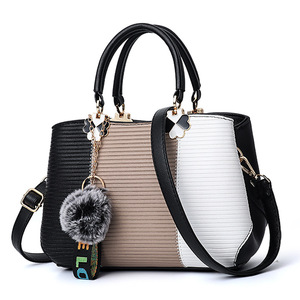 Bolsos de Mano de Cuero PU para Mujer, Bolsos de Hombro con Asa de Color Combinado, Bolsillos Interiores con Cremallera - Product Image 5