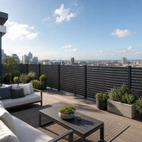Panneaux de clôture en aluminium modernes à lames horizontales, clôture en métal à lattes pour résidentiel et jardin