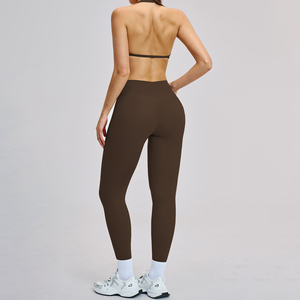 Conjuntos Deportivos YIYI con Top Halter Acolchado, Leggings de Cintura Alta, Pantalones Deportivos Cómodos, Conjuntos de Ropa Deportiva para <span class=keywords><strong>Mujer</strong></span> - Product Image 3