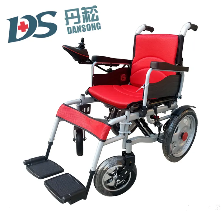 Fauteuil roulant électrique DS-6001 fauteuil roulant électrique pliable rouge noir