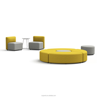 Ensemble de canapés modulaires modernes, canapé d'angle en velours de forme ronde pour bureau, hall d'accueil, salle d'attente, espace de détente