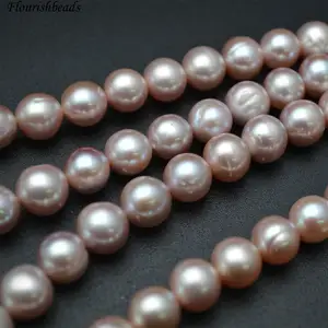 High Quality 9~10mm Round Pink Color MOP Mother Of Pearl Loose Beads for DIY Jewelry Making