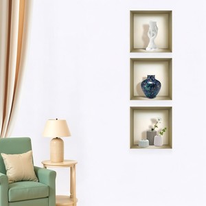 HMS Set di tre 3D Peel and Stick decalcomanie da parete Avi finta nicchia per l'arredamento della casa - Product Image 4