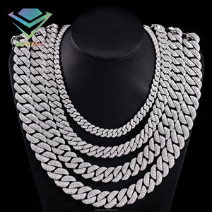 <span class=keywords><strong>Collana</strong></span> a Catena con Diamanti Rialzati in Argento Massiccio <span class=keywords><strong>925</strong></span> da <span class=keywords><strong>Uomo</strong></span>, 11-18mm, Stile Cuban Link, Iced Out, Gioielli Hip Hop Rapper, Catena Moissanite GRA - Product Image 1