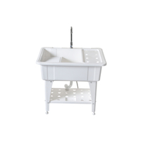 <strong>Best</strong> <strong>Selling</strong> Modern White Bathroom Pedestal <strong>Sink</strong> Durable <strong>with</strong> Single-Hole Faucet Mount Includes <strong>Washboard</strong> Plastic <strong>Laundry</strong> <strong>Sink</strong>
