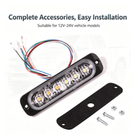Feux de signalisation d'urgence Led Soul 6W LED 12-24V IP65 pour camion, montage latéral, boîtier en alliage d'aluminium, 18 modes stroboscopiques, multicolores