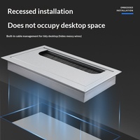 Boîte de jonction carrée en alliage d'aluminium pour gestion des câbles, finition oxydée, pour bureau d'ordinateur, meuble TV, usage général sur bureau