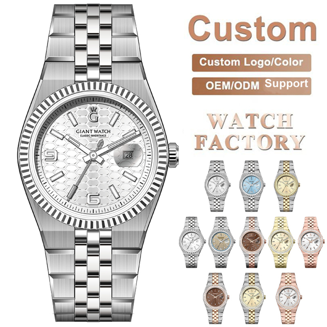 High Quality Private Label Luxury Watch Custom Logo Dial Movement 3ATM Luminous Stainless Steel Quartz Watch for Men