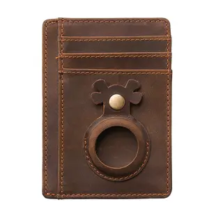 Men's and women's universal top layer leather card holder Multi card ID pack card holder wallet