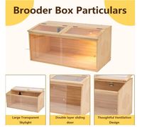 Grande couveuse en bois pour poussins avec ensemble de lampes et thermomètre, pour l'intérieur, adaptée aux poulets, canards, cailles, hamsters et lézards