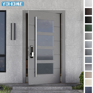 Regno Unito <span class=keywords><strong>Porta</strong></span> d'Ingresso Esterna <span class=keywords><strong>in</strong></span> Alluminio Pressofuso per Villa Residenziale, <span class=keywords><strong>Porta</strong></span> Esterna Moderna con Pannello <span class=keywords><strong>in</strong></span> <span class=keywords><strong>Vetro</strong></span> e Apertura a Bilico - Product Image 1