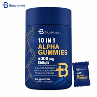 Fabricant OEM ODM, vente en gros directe d'usine, livraison rapide, gommes de Shilajit pur de l'Himalaya 4000mg avec Ashwagandha