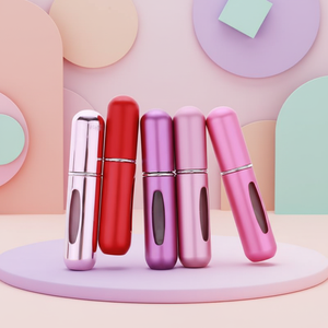 Mini Botellas de Perfume Portátiles de Viaje, de Vidrio Mate, de 8 ml o 10 ml, con Pulverizador de Bomba en Forma de Cilindro, Recargables, Vacías, para Regalo - Product Image 1