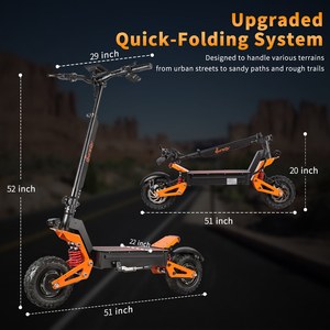 60V 250W 40AH DUAL DRIVE ALUMINUM FOLDABLE WATERPROOF LITHIUM BATTERY APP 200KG 85KM/H X5-60 200kg Load E-scooter X5-60 - Product Image 6