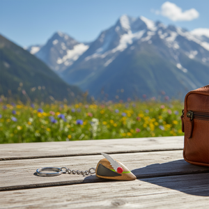 Portachiavi in Legno Alpino con Catena per Chiavi e Accessorio per Borsa - Product Image 3