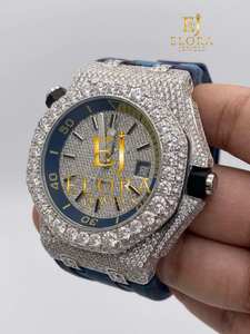 Montre de luxe unisexe en moissanite de qualité export, style hip-hop, entièrement sertie de diamants, avec bracelet en acier inoxydable, disponible en gros - Product Image 4