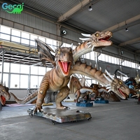 Parc d'attractions extérieur Gecai de haute qualité 3 têtes Fly Dragons Monster Animatronic Model