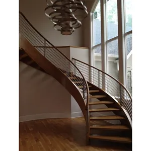 Blh-44 Chinese Supplier Curved Staircase Wedding Stage Curved/Arc Spiral Staircase For House And Villa