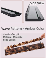 Supports et poussoirs de Mahjong en acrylique festonné chic, support magnétique 2-en-1 de luxe transparent pour tuiles de Mahjong américain, ensemble professionnel