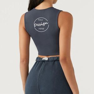 Vente en Gros Logo Personnalisé Décontracté Slim Fit Sport Street Wear Impression Numérique Débardeurs Femmes pour Femmes Crop Top - Product Image 5