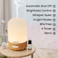 Diffuseur d'huiles essentielles électrique ultrasonique Mini humidificateur d'air intelligent Diffuseur d'arômes portable pour le bureau et la décoration