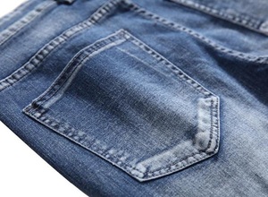 <span class=keywords><strong>Pantalones</strong></span> Vaqueros de Mezclilla para Hombre Estilo Urbano Hip Hop <span class=keywords><strong>Rotos</strong></span> de Corte Recto Regular Lavados y Desgastados con Elasticidad en Tallas Grandes - Product Image 6