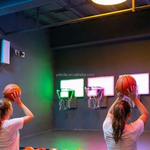 Machine de jeu interactive de tir au basket-ball en intérieur avec LED RGB pour parcs d'aventure, construction en plastique et métal - Product Image 6