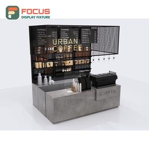 Tall Coffee Merchandise Display Rack White Panel Finish Syrup Bottle Display Area Cafe <b>Shelf</b> Display Rack - Product Image 3