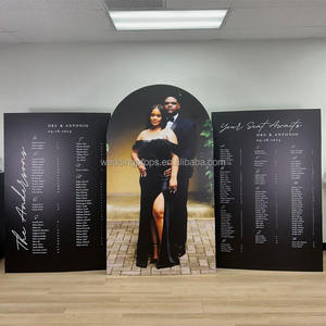 婚礼拱门背景黑色亚克力镜子名单座位表活动用品装饰背景 - Product Image 2