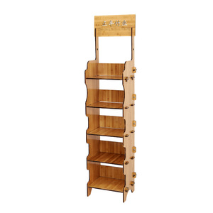 Estante de exhibición de bambú de varias capas, fácil de montar, estantería vertical para supermercado, centro comercial, tienda de conveniencia - Product Image 1