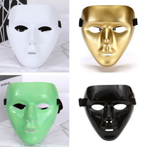 JabbaWockeez beyaz PVC yüz maskeleri cadılar bayramı partisi dans HPC-2120 renkli plastik maskeler - Product Image 4