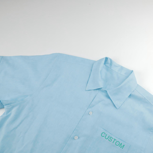 <span class=keywords><strong>Chemise</strong></span> en <span class=keywords><strong>lin</strong></span> <span class=keywords><strong>bleu</strong></span> <span class=keywords><strong>ciel</strong></span> décontractée élégante à manches courtes pour <span class=keywords><strong>homme</strong></span> - Product Image 3