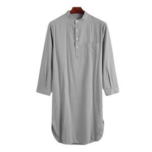Túnica Larga de Algodón Transpirable para Hombre Musulmán, Estilo Vintage, con Botones y Estampado Floral, Camisa Árabe de Manga Larga - Product Image 6