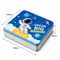 Boîte à biscuits rectangulaire personnalisée en métal de qualité alimentaire pour emballage cadeau de bonbons, vente en gros OEM
