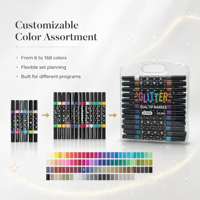 12/24 pièces - 24/48 couleurs, marqueurs d'art à double pointe, ensemble de peinture et de bricolage en plastique avec paillettes