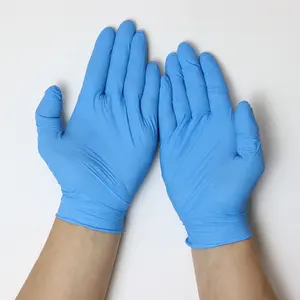 卸売 手拘束手袋-安全ゴム卸売メーカーニトリル粉末無料洗浄安全ハンドキッチンプラスチック家庭用使い捨て手袋