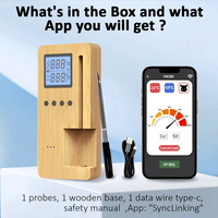 Termometer nirkabel dengan Probe suhu tinggi baja tahan karat untuk BBQ