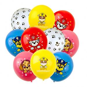 Globos de látex con pata de perro de 12 pulgadas, accesorios <span class=keywords><strong>para</strong></span> perros de dibujos animados <span class=keywords><strong>para</strong></span> el Día de los niños y decoraciones <span class=keywords><strong>para</strong></span> fiestas de cumpleaños, globo de patrulla canina - Product Image 2