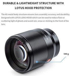 Ống kính lấy nét tự động Viltrox 85mm F1.8 STM với ống kính Khẩu độ lớn Full Frame cho máy ảnh <span class=keywords><strong>Nikon</strong></span> Z5 Z6 Z7 Z50 z7ii z6ii - Product Image 3