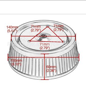 Filtro de Aire Harley-Davidson 140mm 71mm 60mm para Street Avenue Glide King Softail 08-16 - Product Image 1