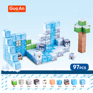 GUOAN TOYS Trending Stem 3D Juego de cubos magnéticos Juguetes magnéticos Niños Rompecabezas Snow World Bloques de construcción magnéticos fuertes para niños - Product Image 6