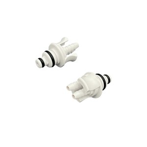 Acetal In-Line Shut Off Macho Insertar Acoplamientos rápidos Desconexión rápida Breakaway Acoplamientos de doble puerto Conector de manguera Doble - Product Image 3