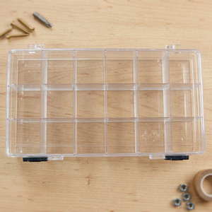 DK-647 18 Compartment Storage <b>Box</b> | Clear Plastic Embroidery floss Storage <b>Box</b> Organizing Case for <b>Small</b> Items Desk Organizer - Product Image 4
