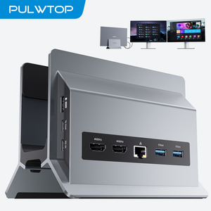 PULWTOP Station d'accueil USB C pour deux moniteurs avec 2 HDMI 4K 60Hz, 3X USB A/C 10Gbps, Ethernet pour Windows et ChromeOS - Product Image 1