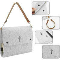 Bolsa Organizadora de Libros Bíblicos Portátil con Cubierta de Fieltro, Personalizada e Impresa, Bolsa de Transporte Bíblica de Fieltro Única, Estuche de Transporte Cristiano